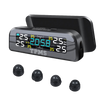 Wireless Car TPMS, Solar Powered Tyre Pressure Monitoring System with External Sensor for 4 Wheeler, with Dashboard Clock