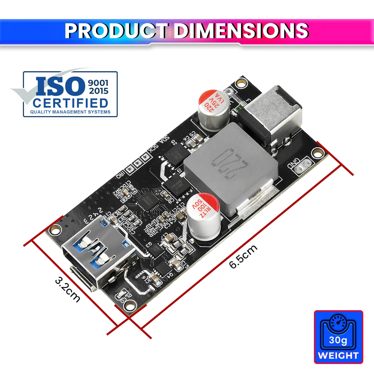 140W USB-C Fast Charging & Discharging Module Supports 2S–6S Lithium Batteries Smart Protection