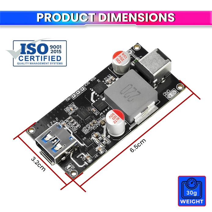 140W USB-C Fast Charging & Discharging Module Supports 2S–6S Lithium Batteries Smart Protection