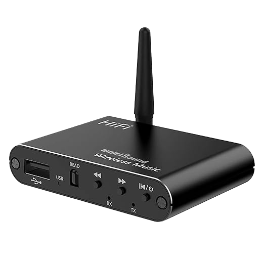 Bluetooth 5.4 Audio Receiver & Transmitter with Mic, Remote, aptX-LL, Dual Connection, 3.5mm AUX