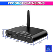 Bluetooth 5.4 Audio Receiver & Transmitter with Mic, Remote, aptX-LL, Dual Connection, 3.5mm AUX