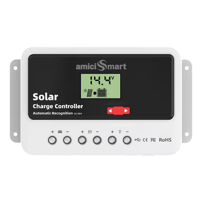 10A Solar Charge Controller Intelligent Battery Regulator for Lead Acid & Lithium Battery with 3A USB Port