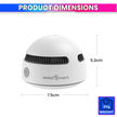 Wi-Fi Smoke Detector & Fire Alarm Sensor with Photoelectric Remote Monitoring with Loud Alert & Battery Operated