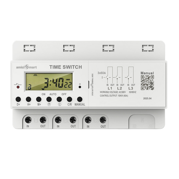 Digital Timer Switch for Heavy Load Use LCD Display Weekly Timer Relay with 380V 60A 3 Phase, 50Hz
