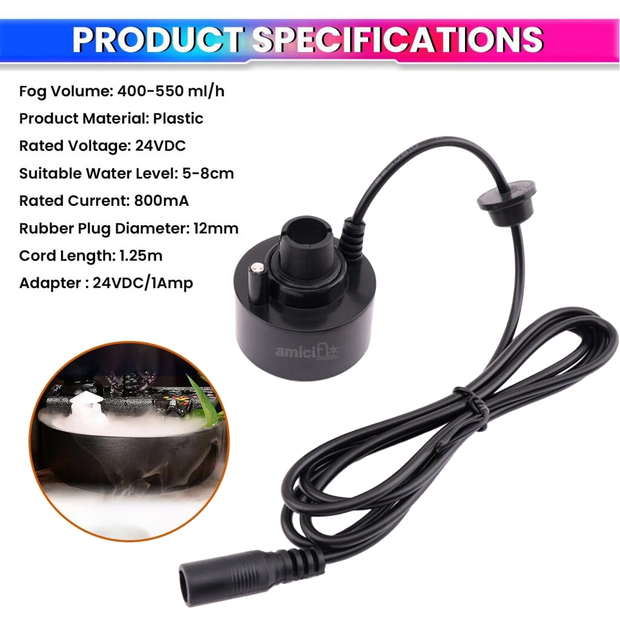 Ultrasonic Mist Maker Fogger Atomizer Spray Machine With Auto Shut-Off For Parties & Function