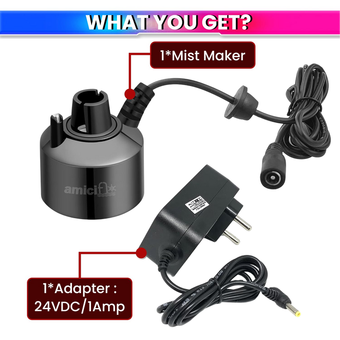 Ultrasonic Mist Maker Fogger Atomizer Spray Machine With Auto Shut-Off For Parties & Function