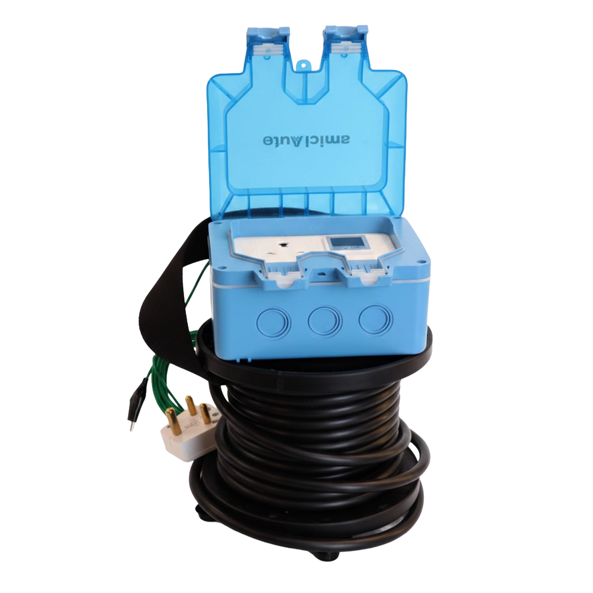 EV Charging Extension with Digital Meter & Voltage Protector, 10M Cable, IP66, 16A Pl