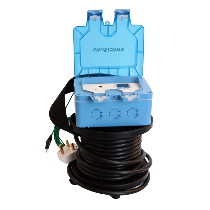 EV Charging Extension with Digital Meter & Voltage Protector, 10M Cable, IP66, 16A Pl