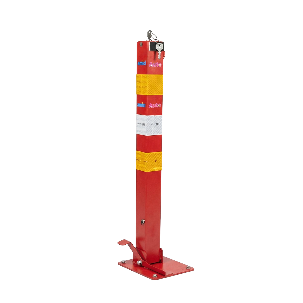 Heavy Duty Folding Parking Barrier Lock with Keys & Foot Quick-Deploy for Home, Office & Private Driveways