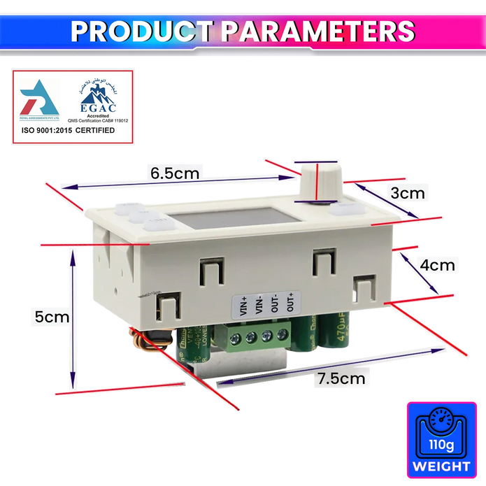 150W 8A Programmable DC Power Supply Module with LCD Display