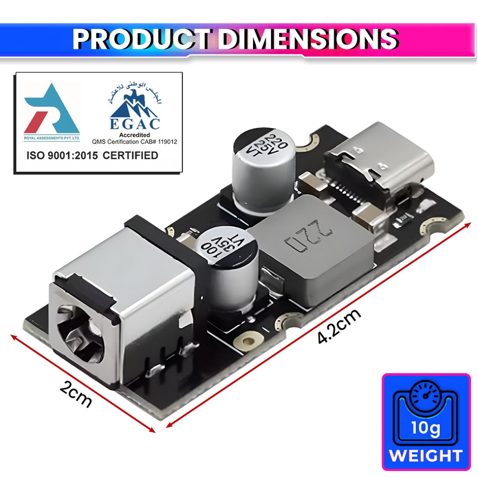 65W USB Fast Charger Module QC4.0 / QC3.0 & PD3.1 (PPS) | DC 8–30V Input DIY USB-C Charging Board