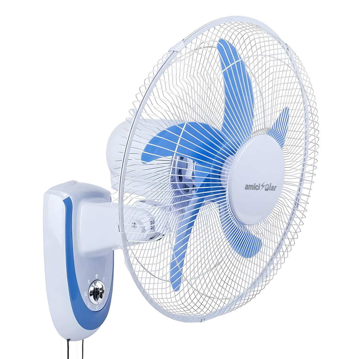 16-Inch BLDC Wall Mounted Rechargeable Fan with 12V 6.4Ah Lithium Battery | Dual Power AC/DC Fan