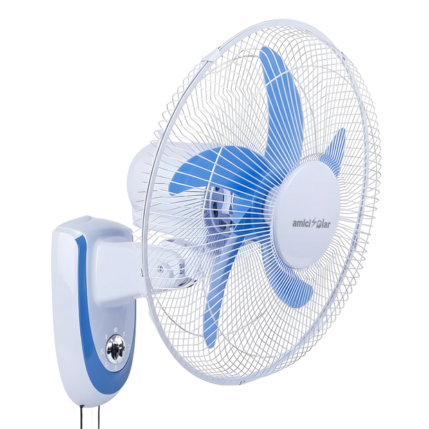 16-Inch BLDC Wall Mounted Rechargeable Fan with 12V 6.4Ah Lithium Battery | Dual Power AC/DC Fan