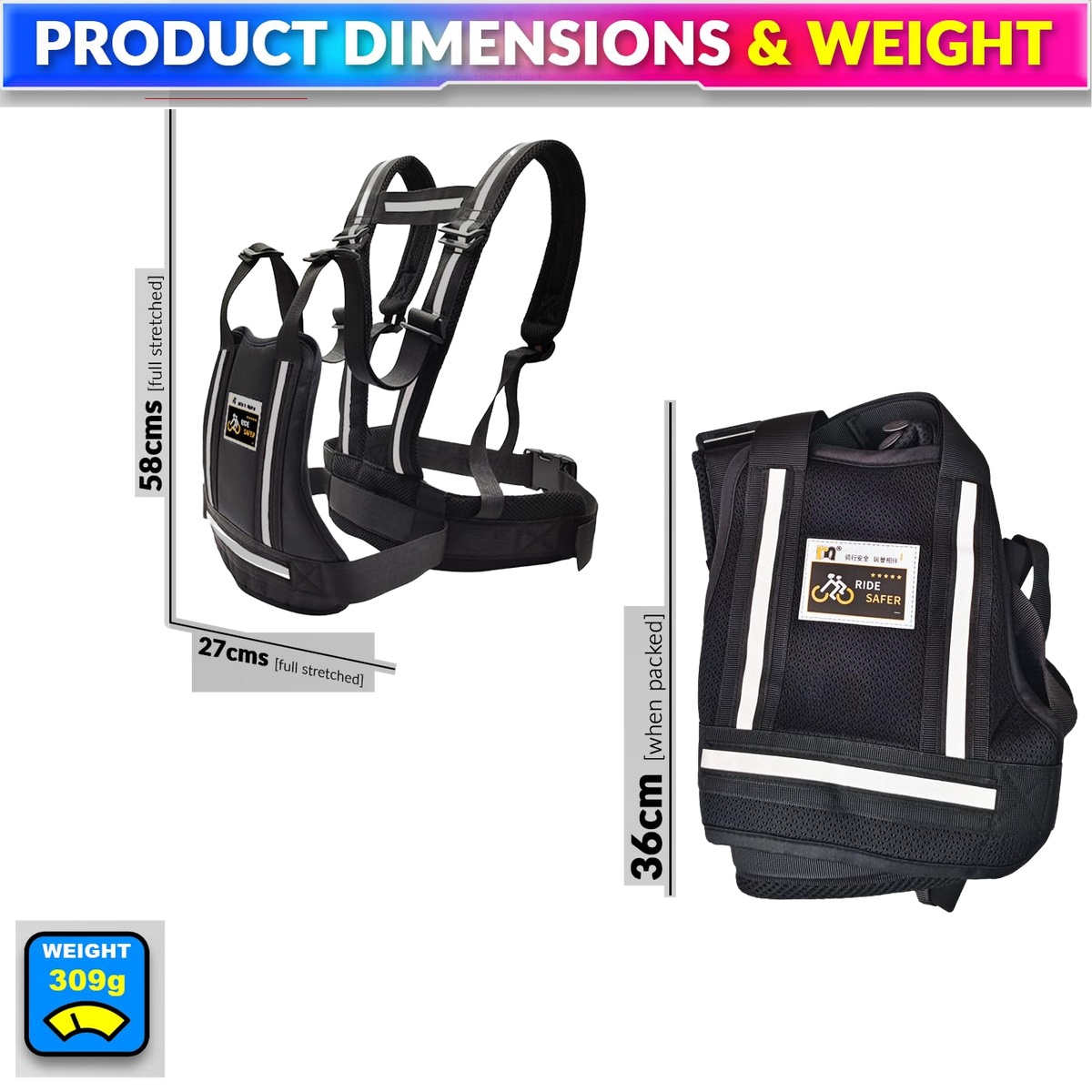 Baby Harness for Two-Wheeler, Kids Motorcycle Safety Belt with Adjustable Straps (1–6 Years)
