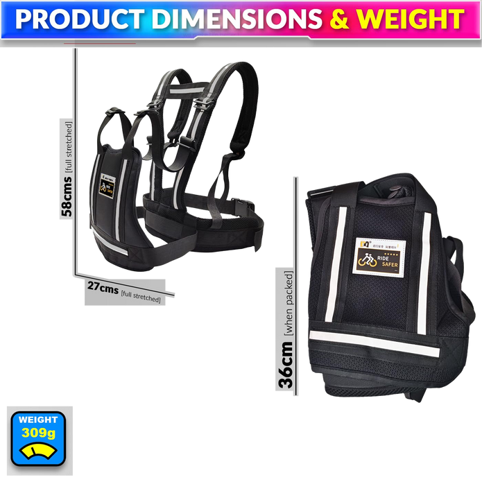 Baby Harness for Two-Wheeler, Kids Motorcycle Safety Belt with Adjustable Straps (1–6 Years)