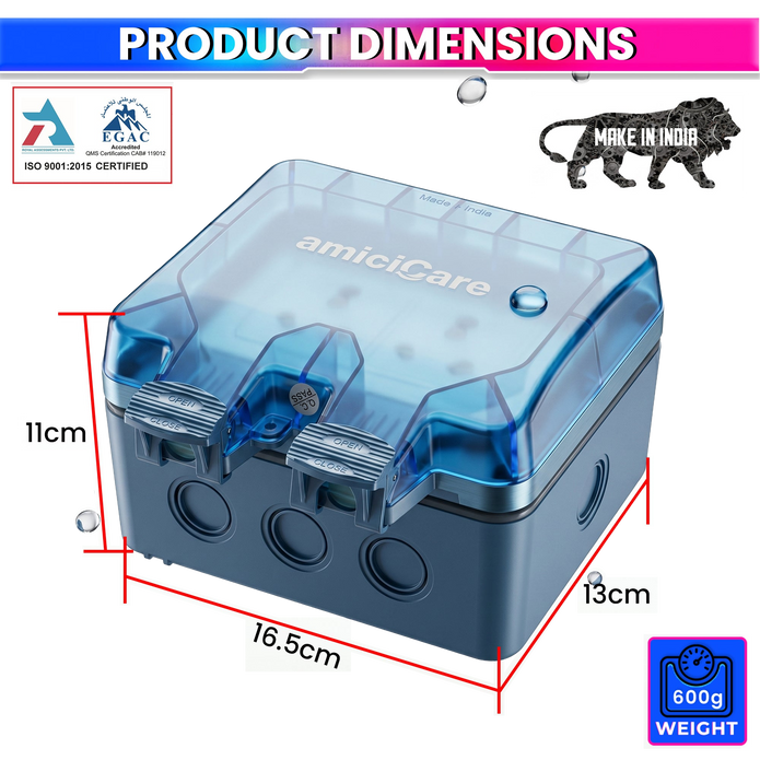 Waterproof Power Socket, 6/16Amp Outdoor Electric Switch Socket Box IP66