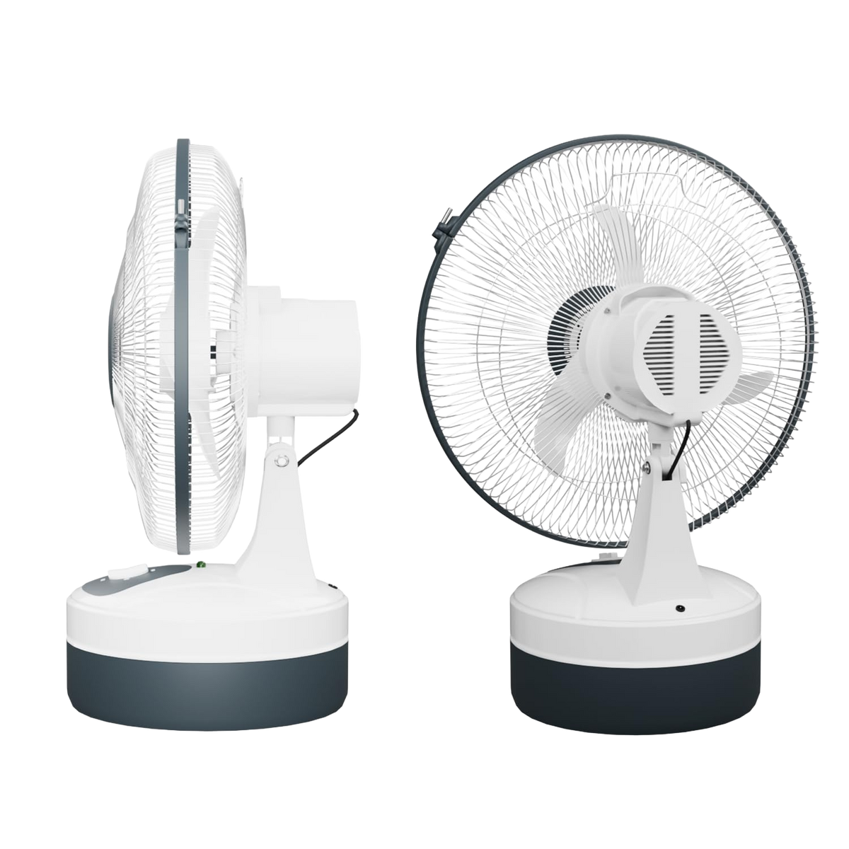 12-Inch Rechargeable Table Fan – Portable 3-Speed AC/DC Fan with 24-Hour Battery Backup