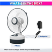 12-Inch Rechargeable Table Fan – Portable 3-Speed AC/DC Fan with 24-Hour Battery Backup