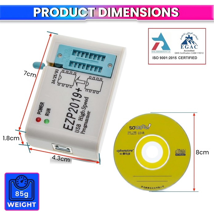 EZP2019+ High-Speed USB SPI Programmer for EEPROM/BIOS Flash Chip Programming
