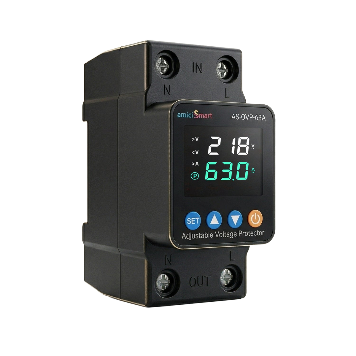 amiciSmart upgraded black 63A voltage protector without mount