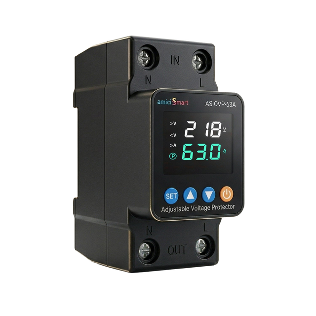 amiciSmart upgraded black 63A voltage protector without mount