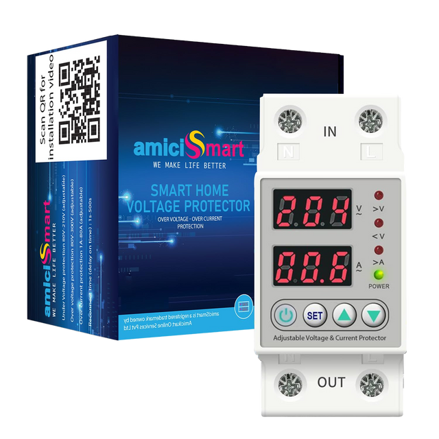 amiciSmart white 63A voltage and overload protector, device without protective mount