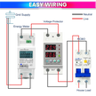 amiciSmart white 63A voltage protector with protective mount — wiring reference