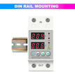 amiciSmart white 63A voltage protector with protective mount — din rail mounting