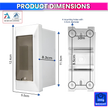 amiciSmart white 63A voltage protector with protective mount — mount dimensions