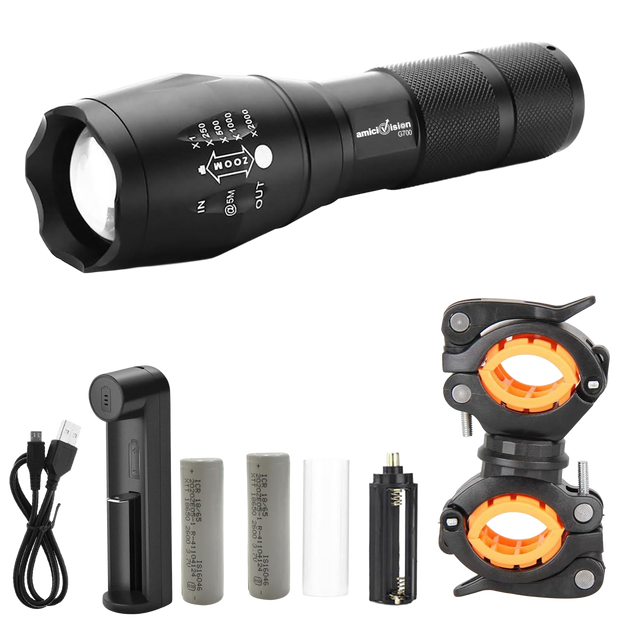 XHP50 torch with cycle mount, batteries and charger