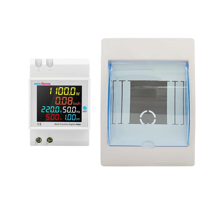 amiciSense digital energy meter with mounting enclosure