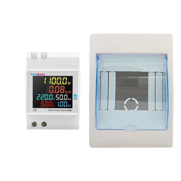 amiciSense digital energy meter with mounting enclosure