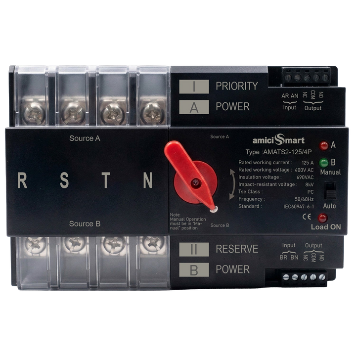125A Automatic / Manual Transfer Switch — 400V AC · Three-phase · 4-pole