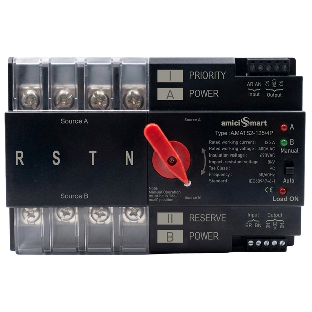 125A Automatic / Manual Transfer Switch — 400V AC · Three-phase · 4-pole