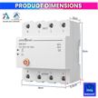 amiciSmart 80A three-phase WiFi circuit breaker — Dimensions and weight