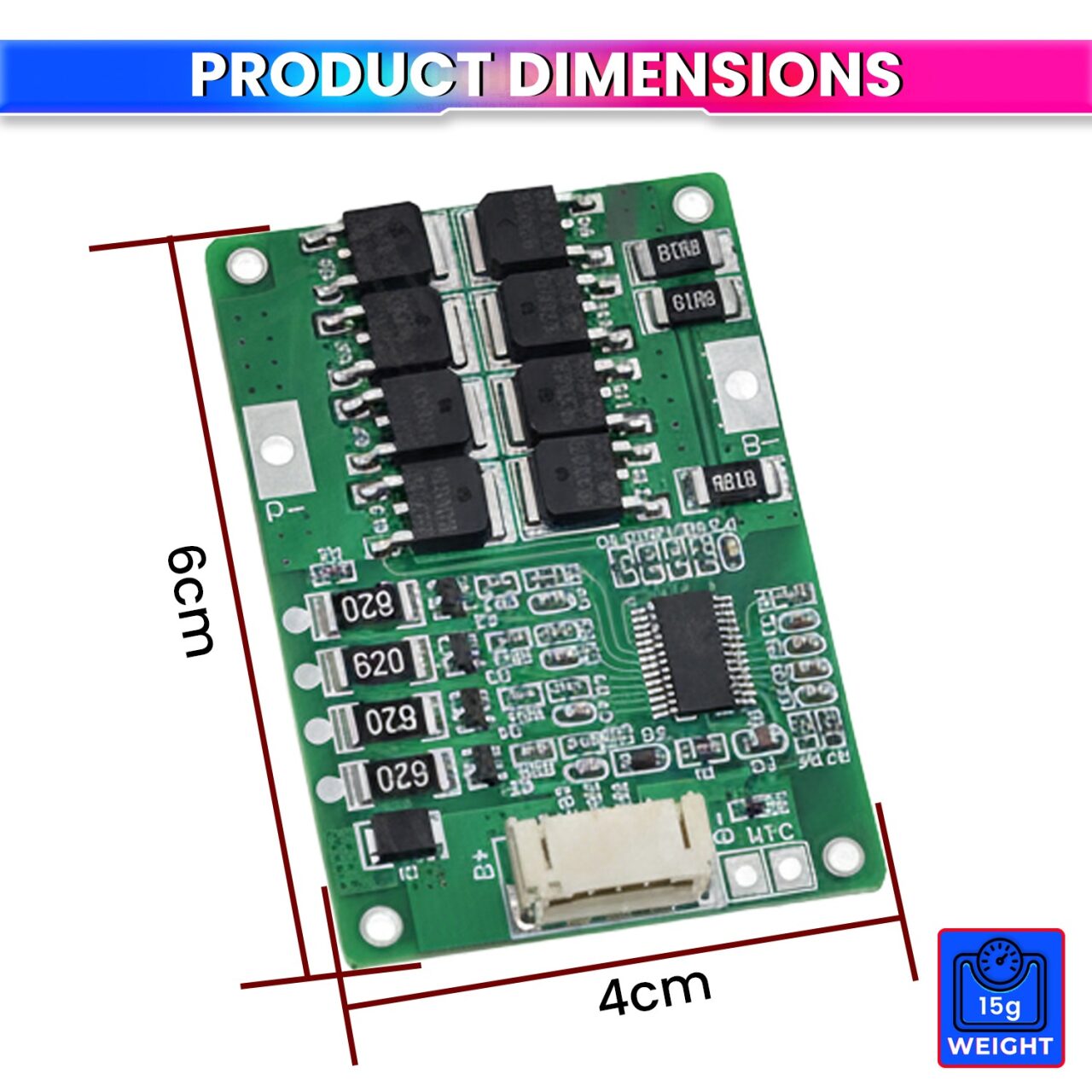 12V 4S 20A LiFePO4 Battery Management System Smart Protection for 12.8V Battery Packs