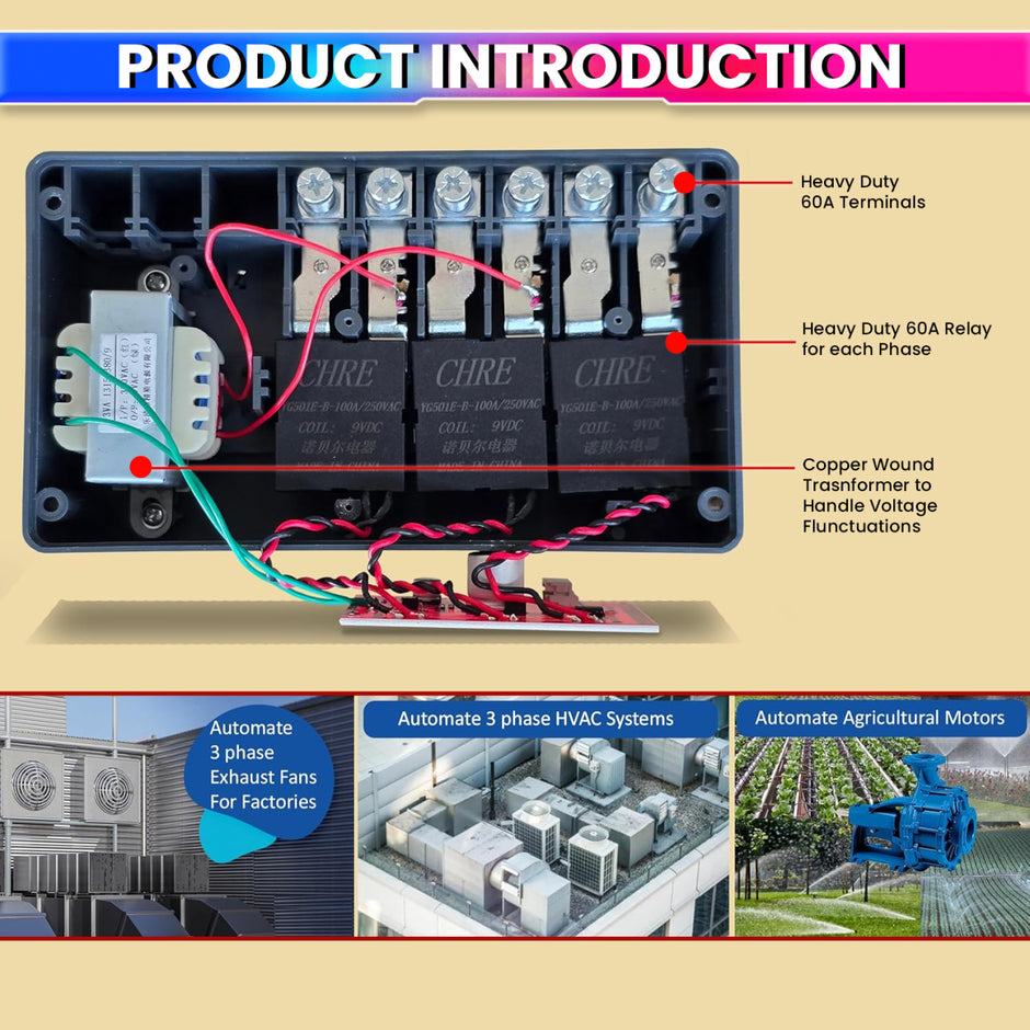 Digital Timer Switch for Heavy Load Use LCD Display Weekly Timer Relay with 380V 60A 3 Phase, 50Hz