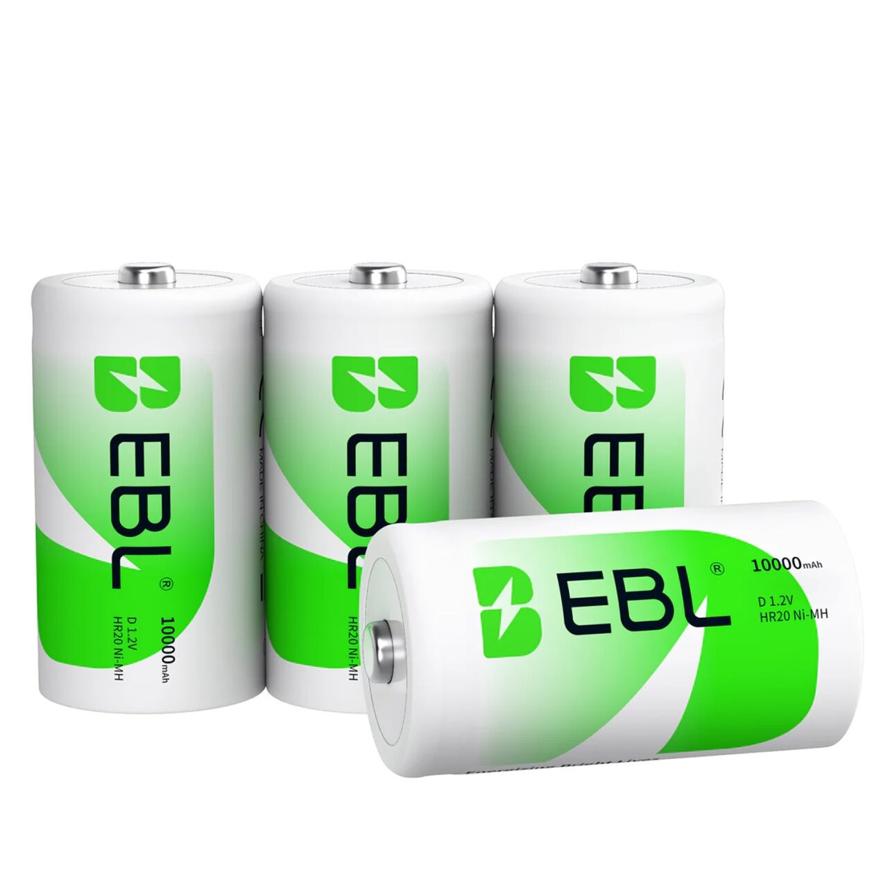 EBL D Cell 10,000mAh Ultra Pro Ni-MH Rechargeable Batteries High-Capacity D Size Battery