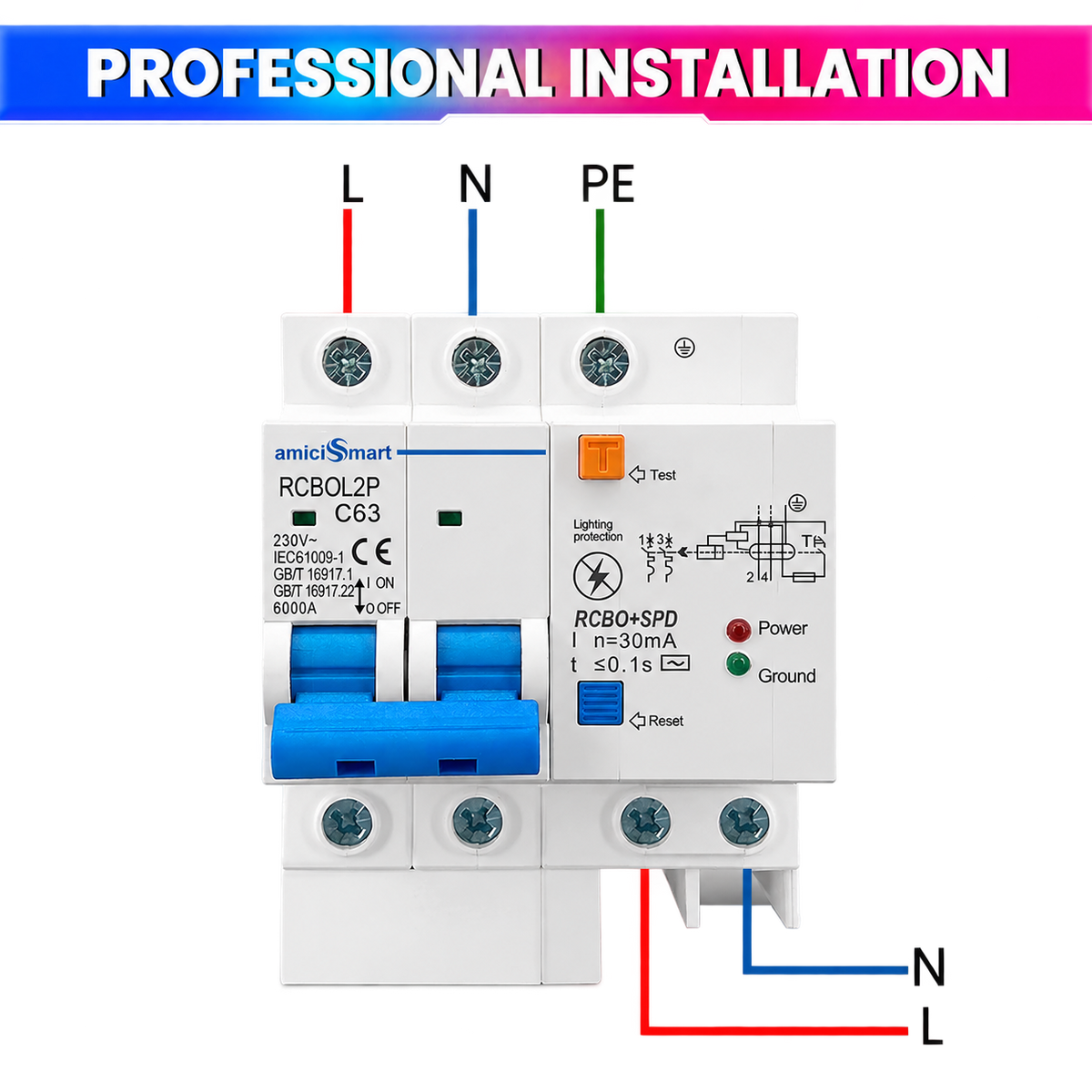 RCBO professional installation wiring diagram
