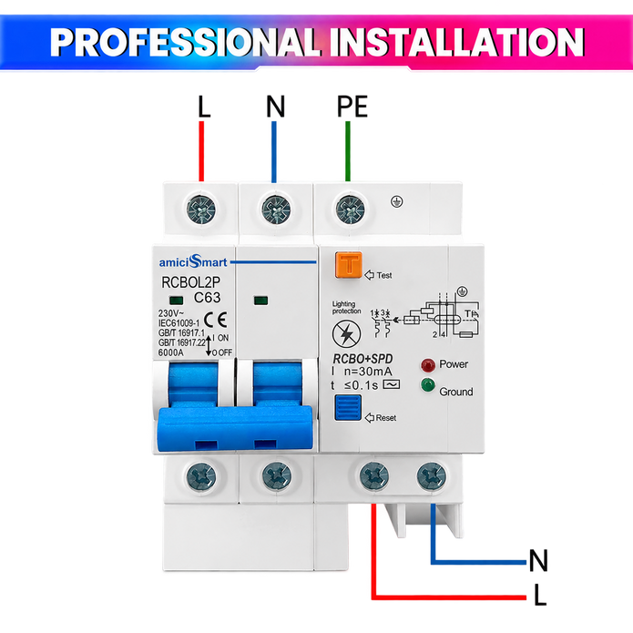 RCBO professional installation wiring diagram