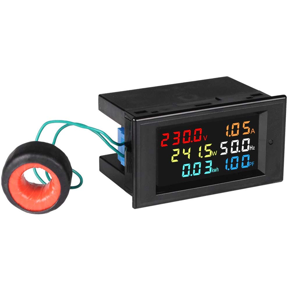 Energy Meter 6 in 1, 80V-300V AC 100A (Multi-Color Display)