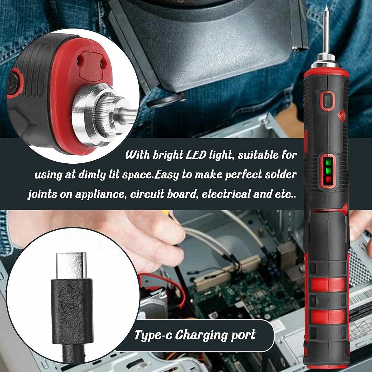 5V Cordless Soldering Iron ( Red Color )