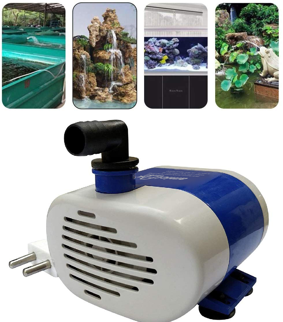 18 W Submersible Water Pump 600L/H Flow and 1.8m Lift for Desert Air Cooler Aquarium Fountains with Extra L-Shape Nozzle