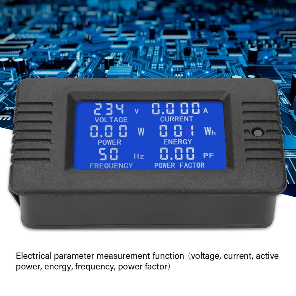 AC 220V 10A 6 in 1 Single Phase Energy Meter Voltage Current Energy Power Factor Frequency Active Power Meter