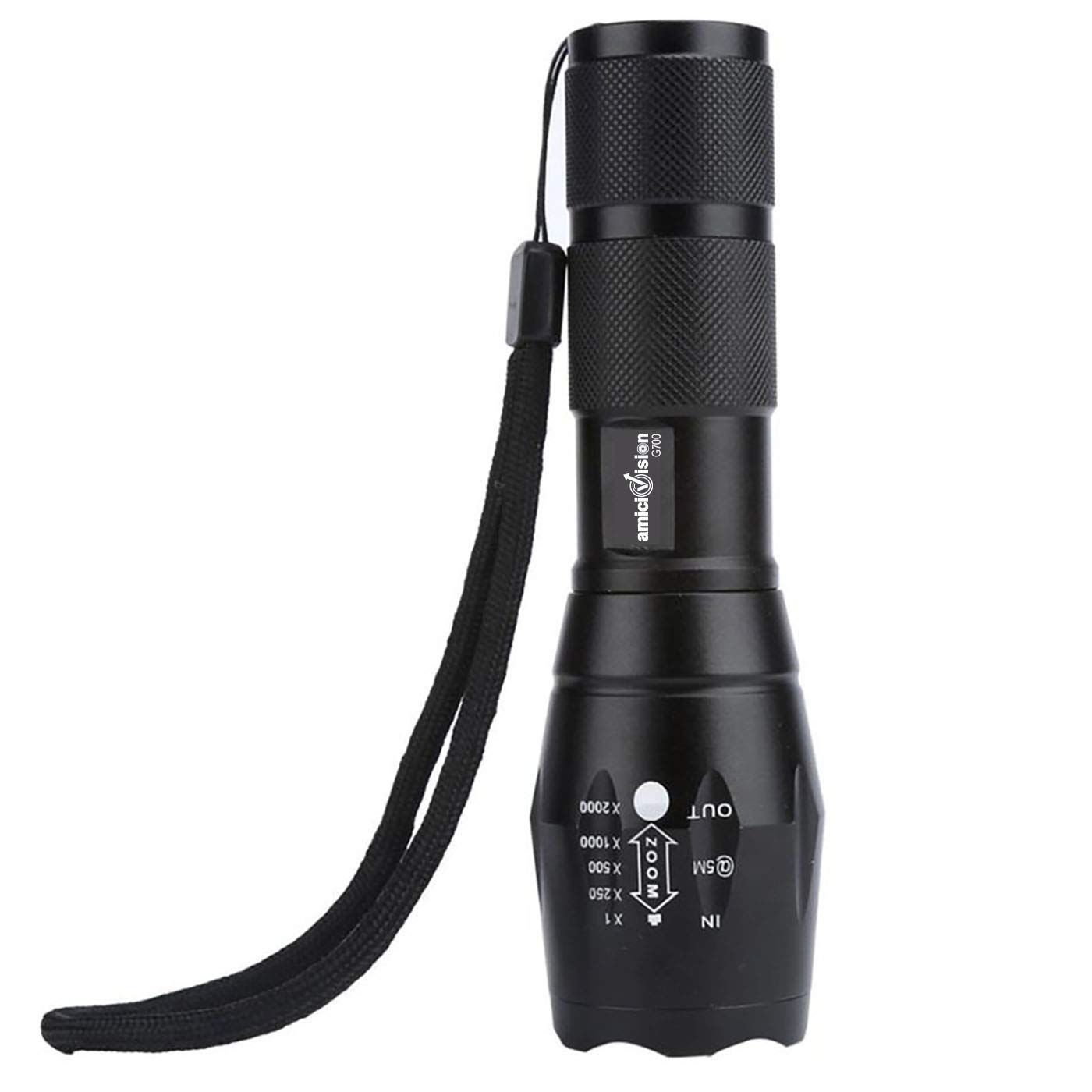 G700 Metal LED Torch Flashlight XML T6 (with 2x18650 Battery and Charger)