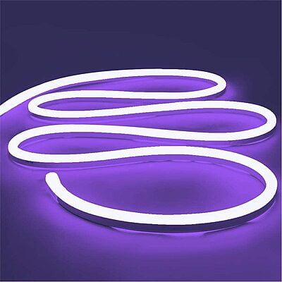 Neon LED Strip Light 5m Long Purple Color With 2 Amp Adapter