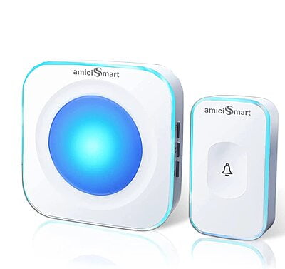 Smart Doorbell Receiver with Transmitter and Battery