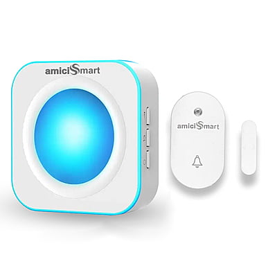 Smart Doorbell Receiver with Magnetic Door Transmitter and batteries.
