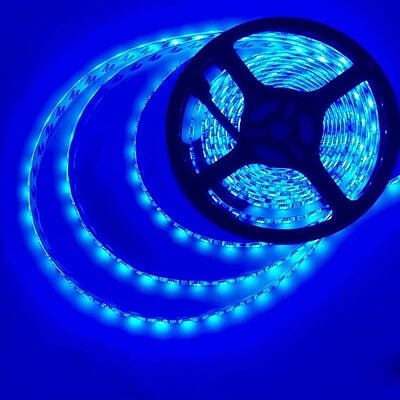 4040 LED Strip Light 5m Long 60 LED/M Blue Color Non Waterproof With 3 Key Controller and 2 Amp Adapter