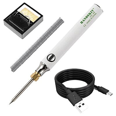 USB Soldering Iron, 8W 3-Speed Temperature Adjustment Mini Solder Tool with USB Cable and Stand